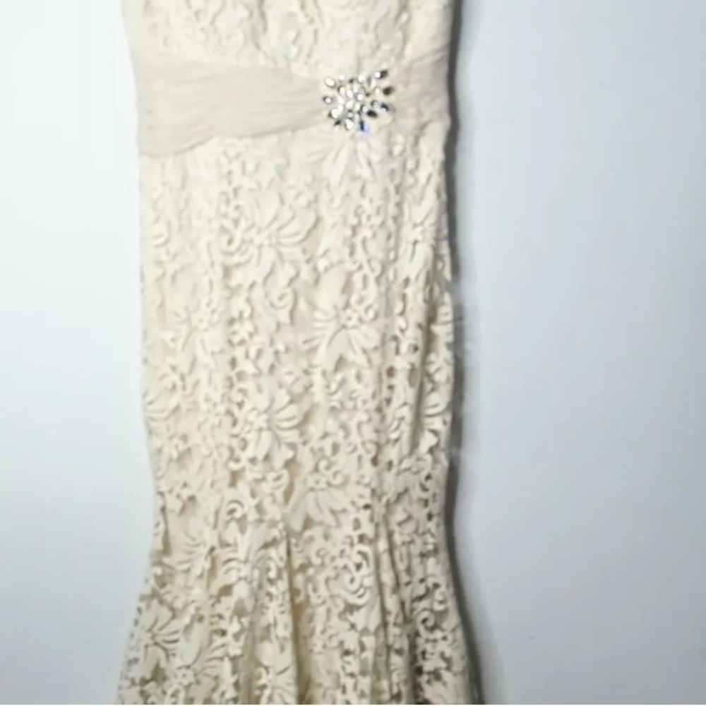 Elegant Cream Lace Dress - Picture 3 of 13